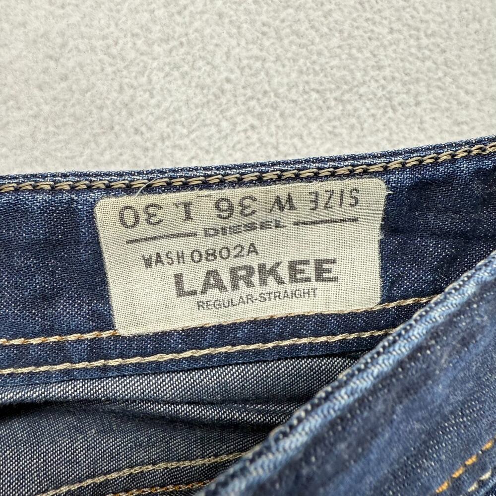 Diesel Jeans men's 36 Fits 37x31 Blue Larkee Straight Faded Regular Vintage y2k - Picture 4 of 7